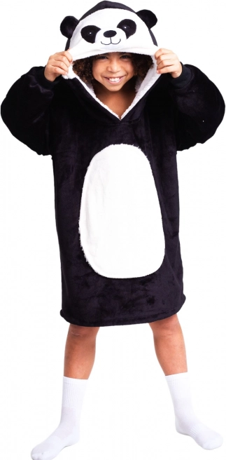 Cozy Noxxiez CH326 Panda - topla TV mikinasta odeja s kapuco za otroke 7–12 let