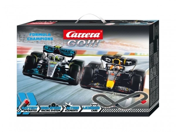 Autostaza Carrera GO!!! 63518 F1 4,3m + 2 avtomobila na baterije v škatli 54x36x7cm