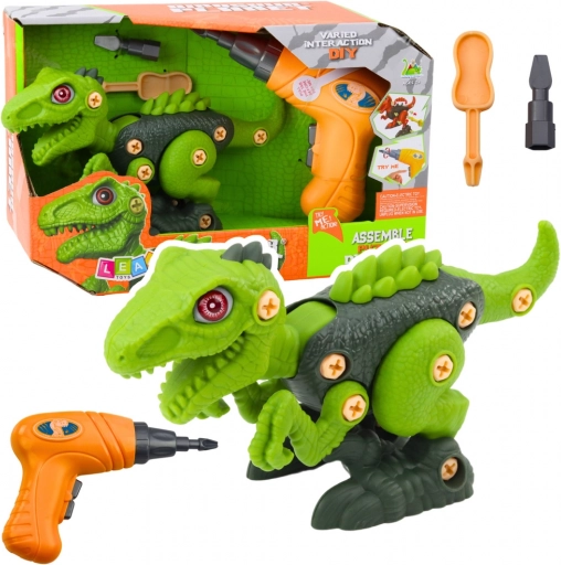 Zeleni DIY dinozaver z vrtalnikom
