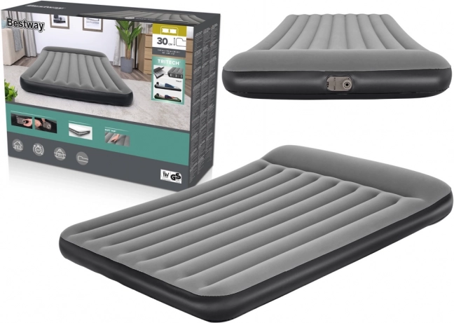 Napenljiva vzmetnica 203 × 152 × 30 cm BESTWAY, siva