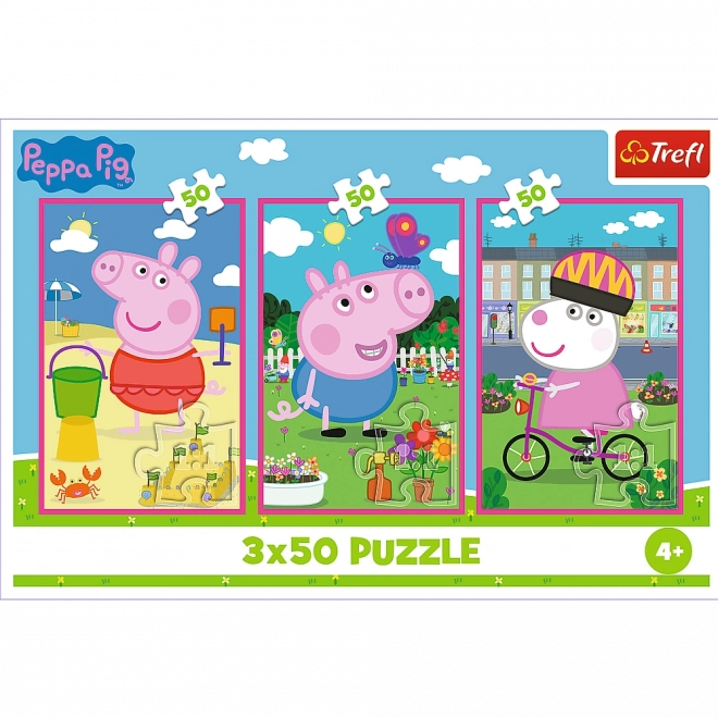 Sestavljanka 3x50 Peppa Pig - Moč prijateljstva