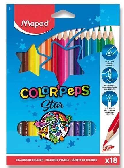 MAPED Barvice trirobne Color'Peps 18 kos