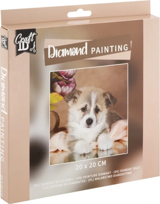 GRAFIX Diamantno slikanje Luštno psiček 20x20cm