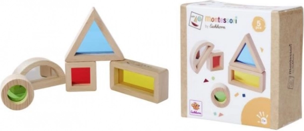 Montessori senzorične kocke EICHHORN, 5 kosov, bukov les