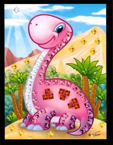 Mozaikna slika mini svetleči dinozaver 10x12cm mix vrst