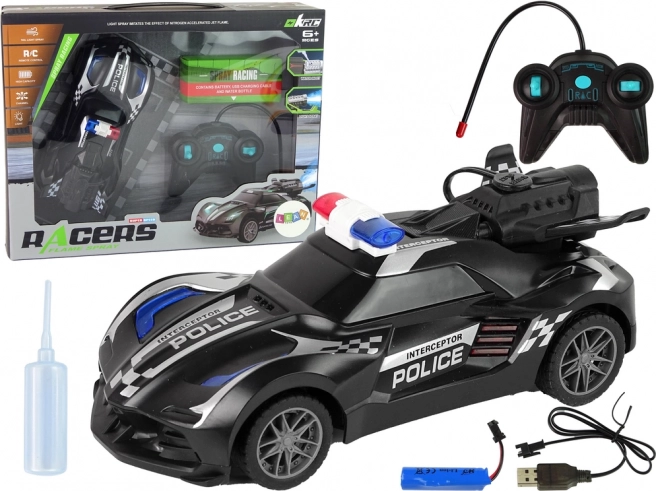 RC policijski športni avto s parnim učinkom – črn