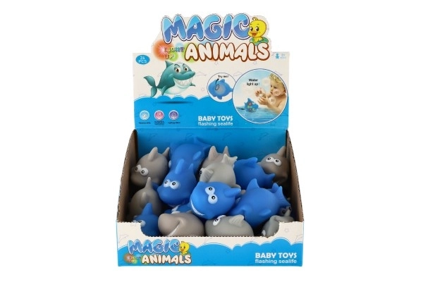 Shark igrača sveti v vodi plastika 6cm na baterije možnost dveh barv