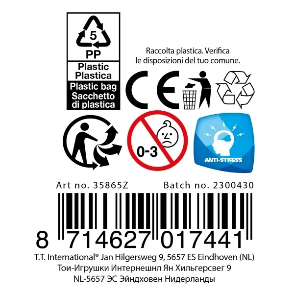 Antistresna zapestnica s stiskanjem sluzi 8cm