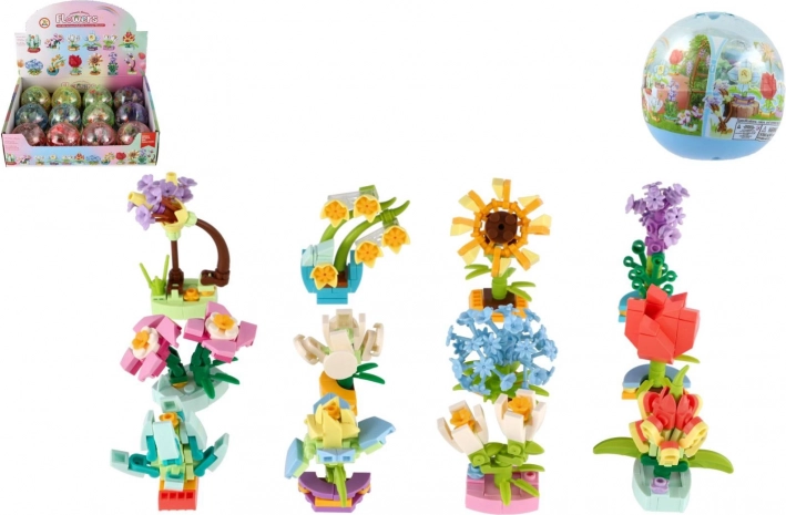 Mini sestavljanka cvetov v kapsuli – kreativni plastični cvetki 6 cm, mešanica vrst