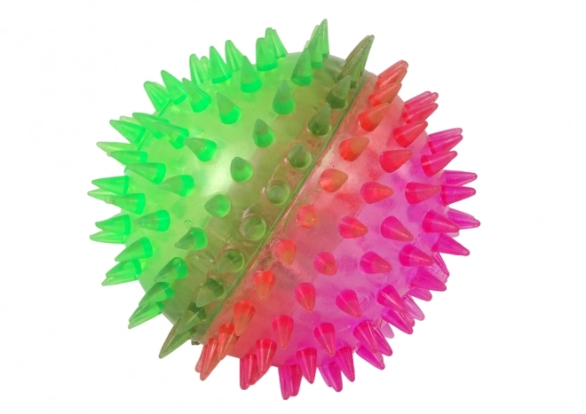 Prosojna žoga s konicami premer 8,5 cm z dvobarvno svetlo barvo HPA07