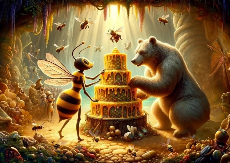 Sestavljanka Medena torta – 100 koščkov