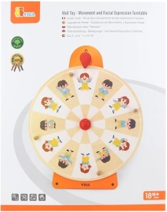 Viga stenska igra – kolo čustev iz lesa, FSC, Montessori