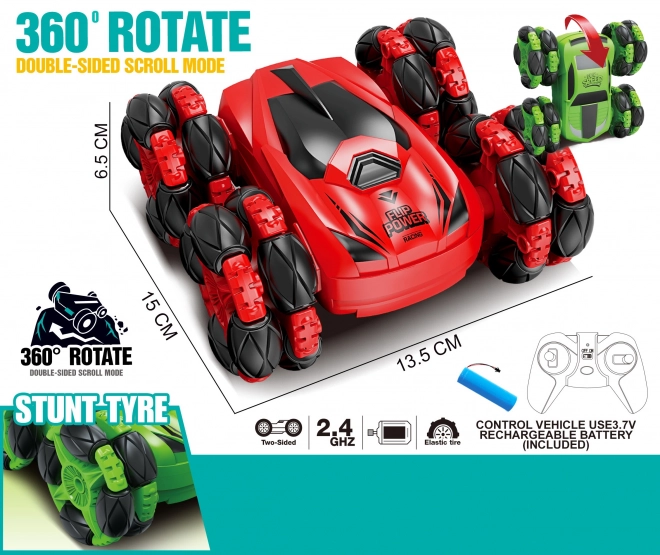 Woopie Zabavno RC avto z akrobacijami 360° z daljinskim upravljanjem 2,4 GHz