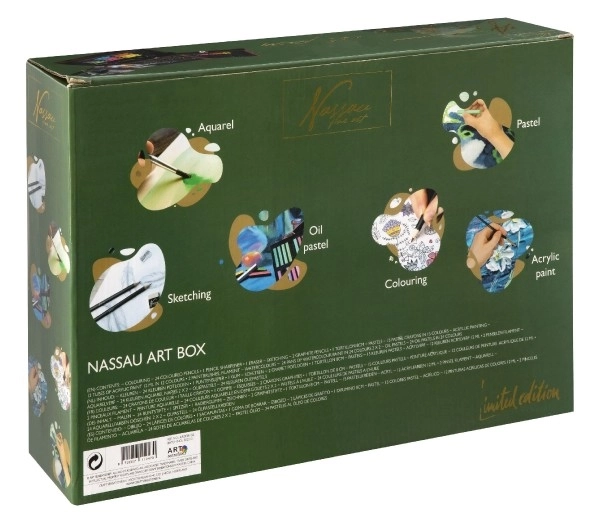 Set za slikanje - Art box kreativni set 103 kosov v lesenem kovčku v škatli 39x27x9cm