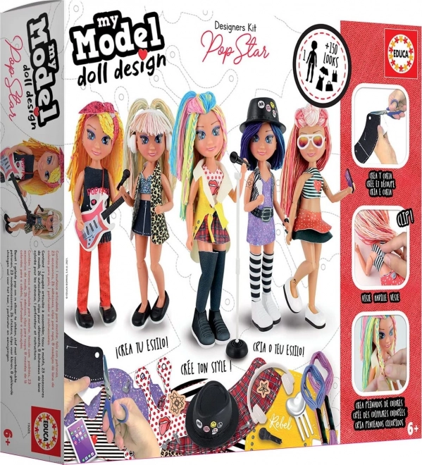 EDUCA Kreativni komplet My Model Doll Design: Pop zvezda