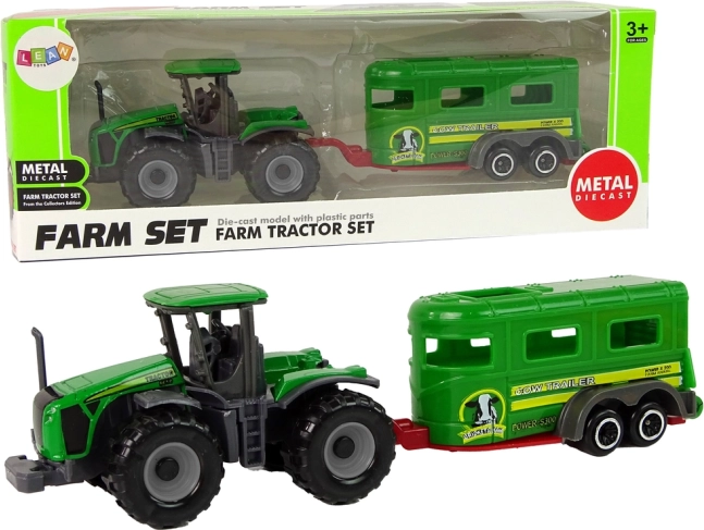 Zeleni traktor s prikolico – otroški kmečki komplet