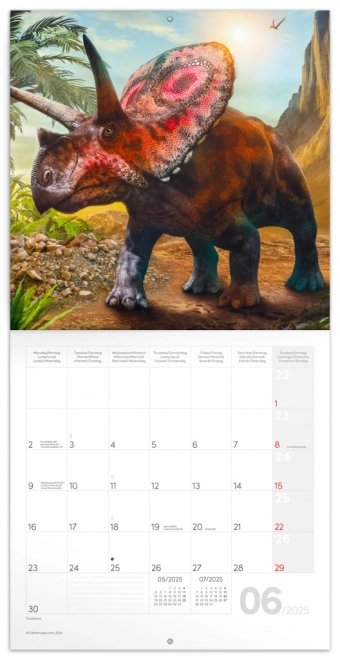 NOTIQUE Koledar z opombami Dinosavri 2025, 30 x 30 cm