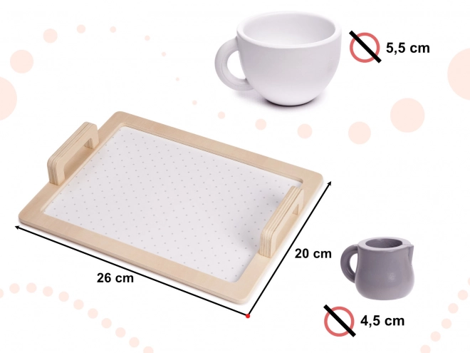 Leseni čajni set za otroke s posodo