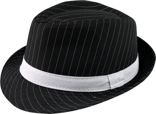 Črn fedora klobuk s črtami za odrasle