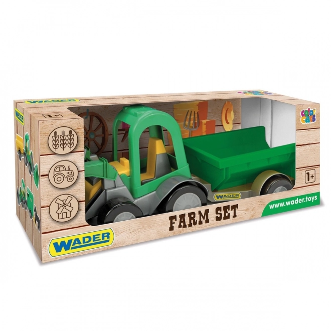 Traktor s nakladačem in prikolico Wader