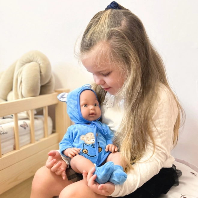 Woopie kraljevska punčka dojenček v oblekici medvedka 46 cm