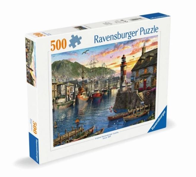 Sestavljanka Sončni vzhod v pristanišču 500 kosov Ravensburger