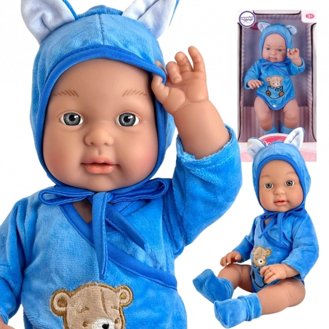 Woopie kraljevska punčka dojenček v oblekici medvedka 46 cm