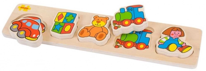 Leseni vstavljivi puzzle Bigjigs Baby