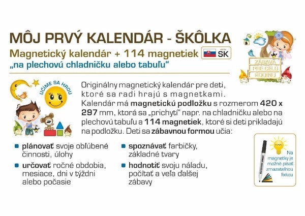Magnetni koledar za otroke - Vrtec