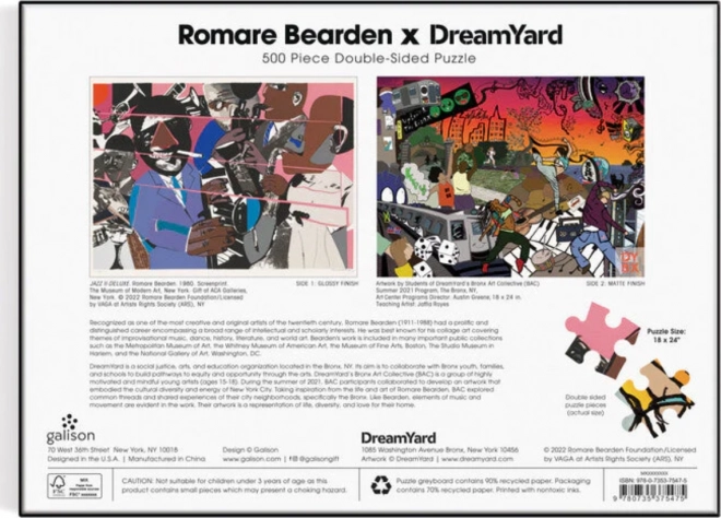Dvostranske sestavljanke Romare Bearden x DreamYard 500 kosov