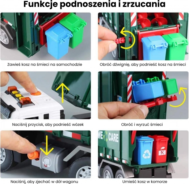 Interaktivno smetarsko vozilo Purifier 1:10 - izobraževalna igrača za ločevanje odpadkov