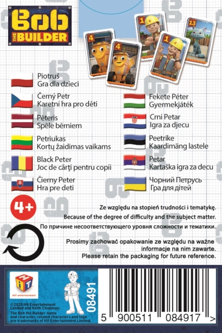 Igra s kartami Črni Peter s Bobom Graditeljem