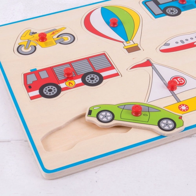 Lesena sestavljanka vozila Bigjigs Toys