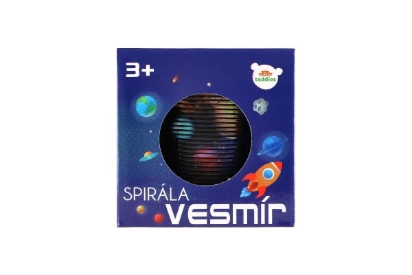 Spirala/fedr vesolje plast premer 6,5cm 2 barvi v škatlici 7x7x7cm