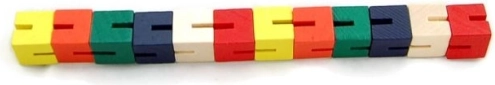 Barvita lesena kača-puzzle