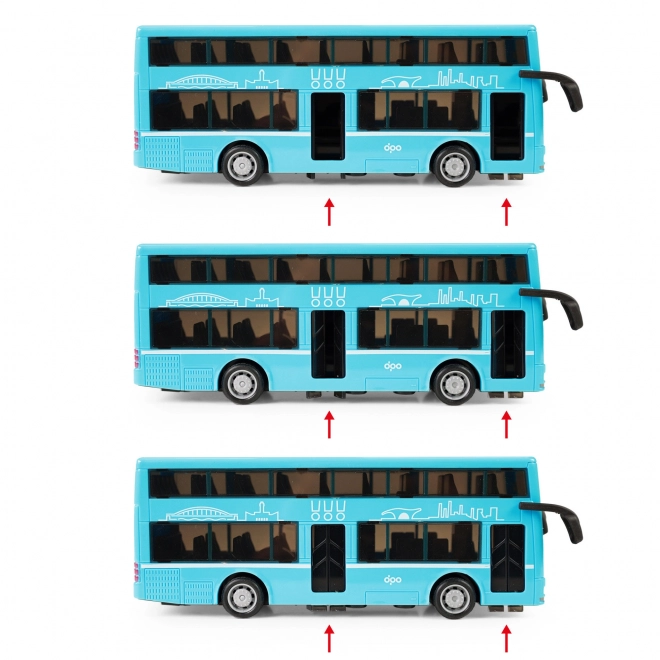 Dvopodlažni avtobus igrača modra 20 cm