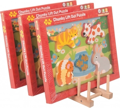 Bigjigs Toys leseno stojalo za sestavljanke