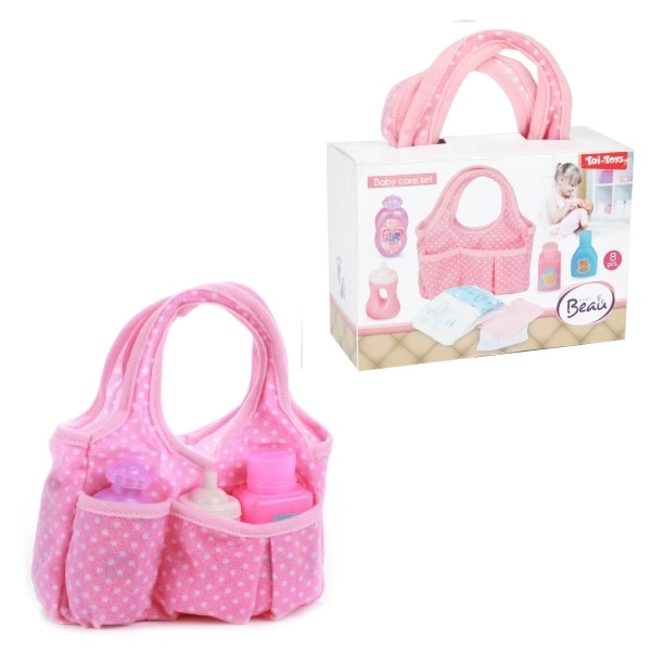 Torba za punčke z dodatki plast v plastični škatlici 17x12x7cm