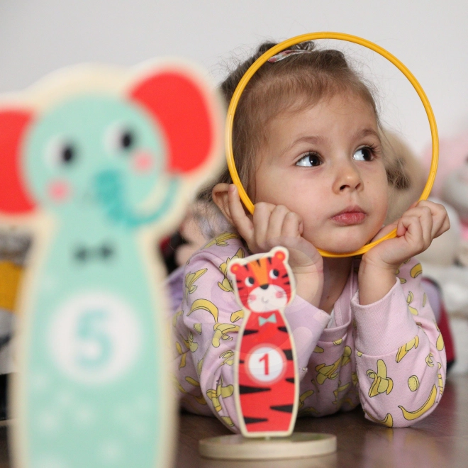 Lesena spretnostna igra Tooky Toy - met na cilj živali