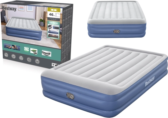 Napravljiva zračna blazina 203 × 152 × 46 cm BESTWAY z vgrajeno črpalko