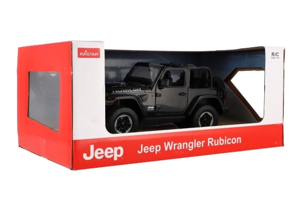Avto RC Jeep Wrangler Rubicon črni plast 29cm 2,4GHz na dalj. upr. na baterije v škatli 44x19x26cm