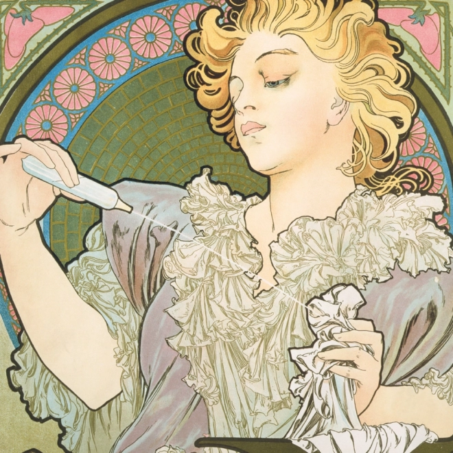 Kratki koledar Alfons Mucha 2025, 30 × 30 cm