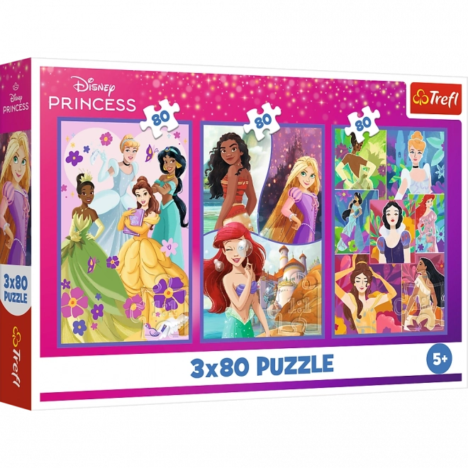 Puzzle 3x80 Disney Princeske Prijateljice Trefl