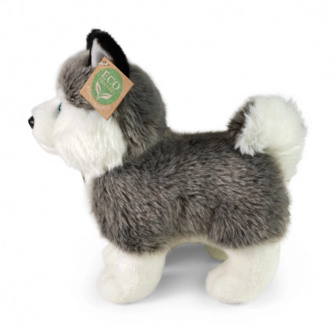 Plišasti pes husky stoječi 23 cm EKOLOŠKI