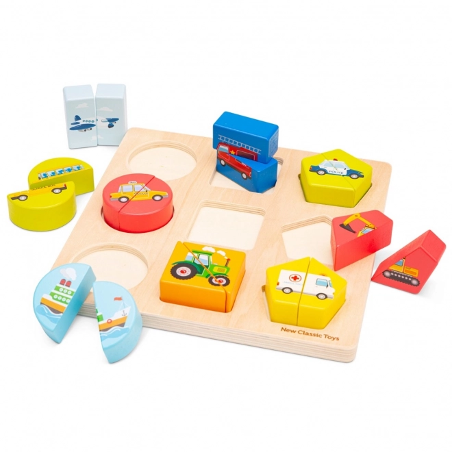 Lesena vstavljanka puzzle - prevozna sredstva