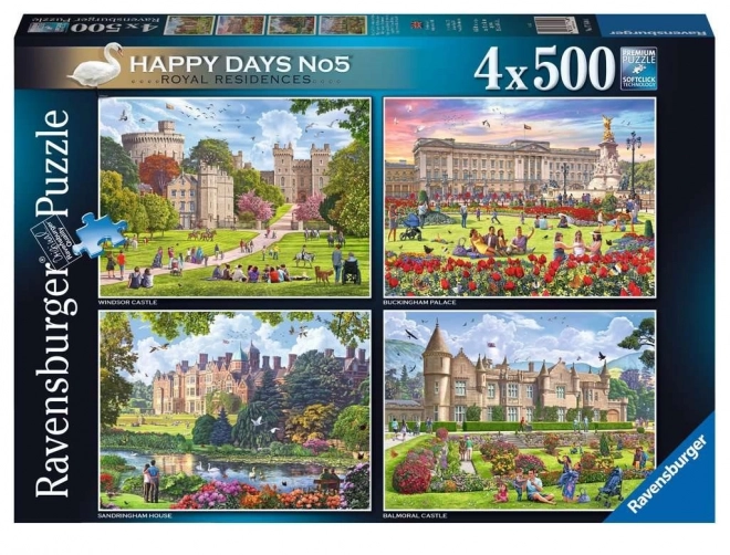 Ravensburger puzzle Kraljevske rezidence Velike Britanije 4x500 kosov