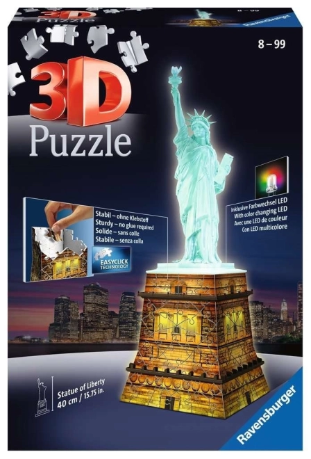 Osvetljeni 3D puzzle Kip Svobode Nočna izdaja 108 kosov