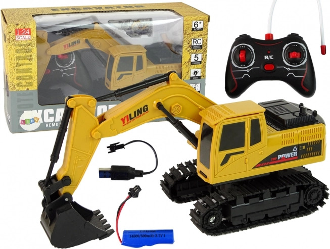 Vozilo bager R/C 1:24 rumeno