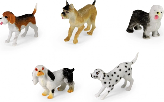 set plastičnih kužkov mini zoo 7 cm – 5 kos