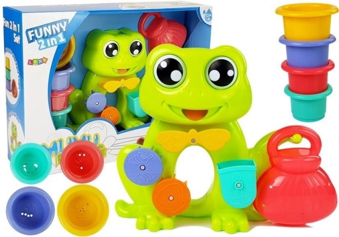 Set vodnega toka žab za kopel z vedri